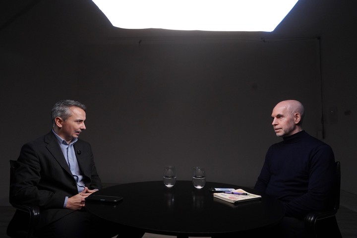 Horacio Rodríguez Larreta, entrevistado por Bernardo Vázquez. Foto: Ariel Grinberg.
