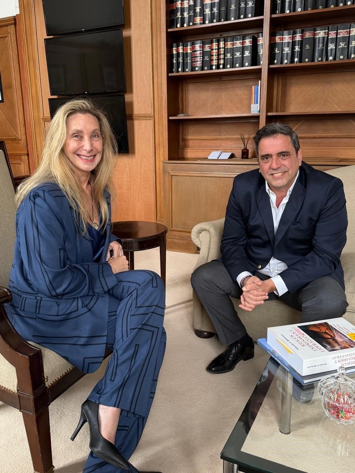 Karina Milei y Lisandro Catalán el día que dejó la jefatura de Gabinete.