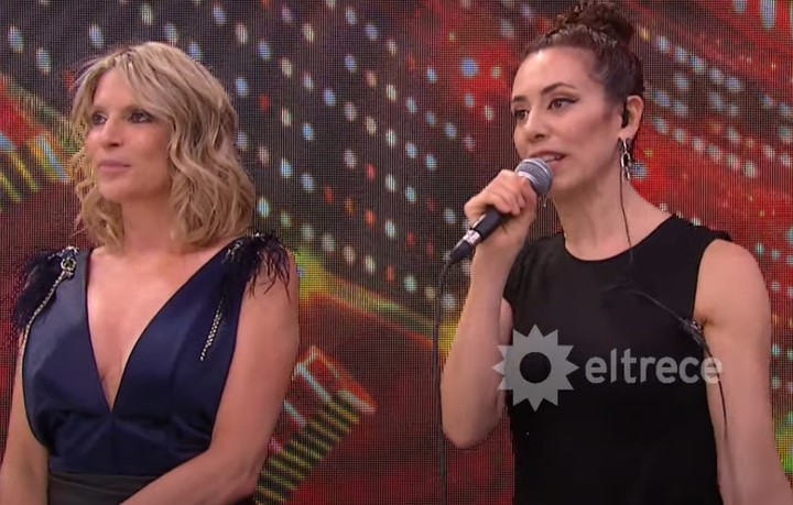 Eugenia López Frugoni y Lolo Rossi, en una devolución, cuando el programa salía por El Trece. Captura TV.