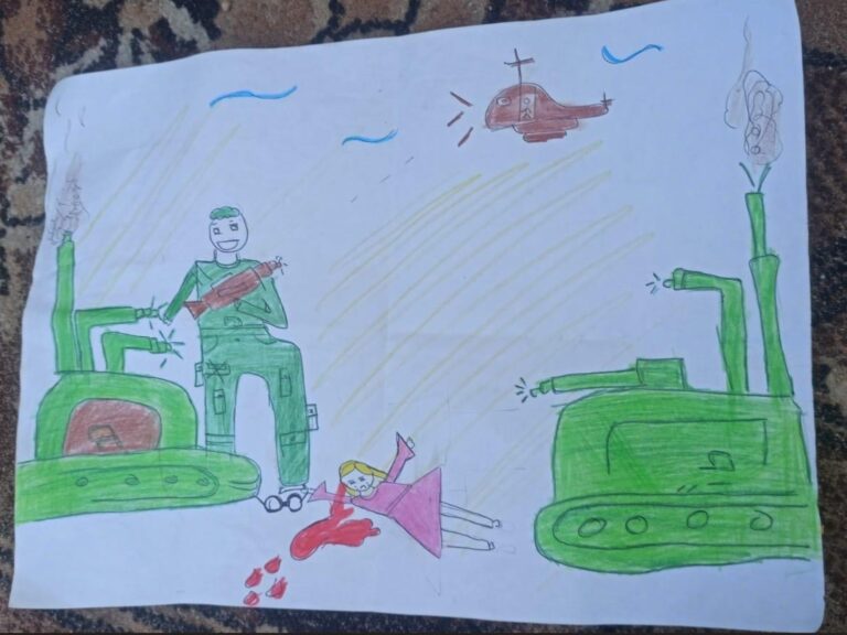 Los dibujos de los niños huérfanos de Gaza: el trauma de la guerra en trazos y colores