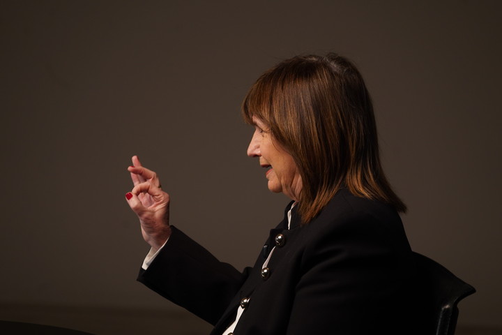 Patricia Bullrich, en el reportaje con Clarín.