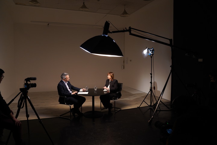 El detrás de escena del reportaje a Patricia Bullrich. Foto: Martín Bonetto.